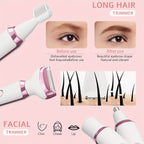 Hair Remover 4in1 Women's Electric  Multifunctional Women's Electric Shaver Trimmer Set Bikini Line Trimmer for Women USB Rechargeable for Eyebrows, Nose, Face Legs Hair Removal Portable Gentle Perfect Gift for Women