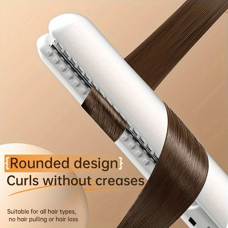 Straightener and Curler 2-in-1 , USB-Powered Mini Styler, Dual Use, Heat-Resistant, Portable Travel, Frizz-Free, Shiny & Smooth – Multi-Func