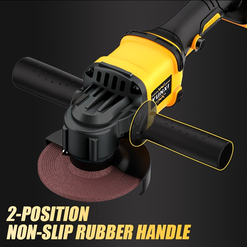Grinder 2025 New Brushless Angle Grinder - Heavy-Duty Professional Multifunctional Sanding Machine/ Grinder, Quick Replacement of Cover, Soft Start And Safety Brake, Lithium-Ion Power Tool, Ergonomic Grip, Including Battery And Charg