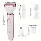 Hair Remover 4in1 Women's Electric  Multifunctional Women's Electric Shaver Trimmer Set Bikini Line Trimmer for Women USB Rechargeable for Eyebrows, Nose, Face Legs Hair Removal Portable Gentle Perfect Gift for Women