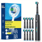 Toothbrush Electric for Adults & with 6 Speed/Rotation Modes (USB,), Smart Brush Compatibility, 6 Color Options (White/Black)