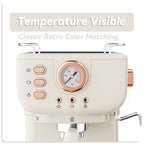 Coffee Machine Aeomjk Italian , One-Button Operation with Thermometer, Semi-Automatic Espresso Maker, 1.5L Water Tank for Espresso, Latte, Cappuccino
