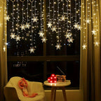 Light String 1pc YETHKE Snowflake Curtain Light, 96 LED USB Powered Fairy   with 8 Modes