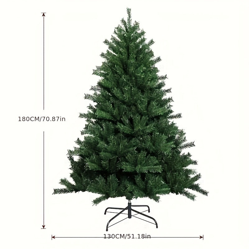 Tree Artificial Green Flocked Christmas Tree with Fireproof PVC Branches and Easy Assembly