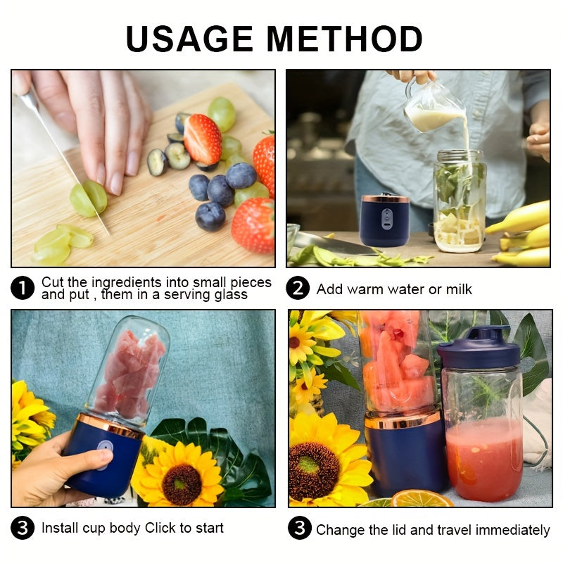 Juicer Portable Multi-Function  with Rechargeable Battery - Compact Food-Grade PP Cup, On-the-Go Use, Cross-Border Wholesale