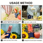 Juicer Portable Multi-Function  with Rechargeable Battery - Compact Food-Grade PP Cup, On-the-Go Use, Cross-Border Wholesale