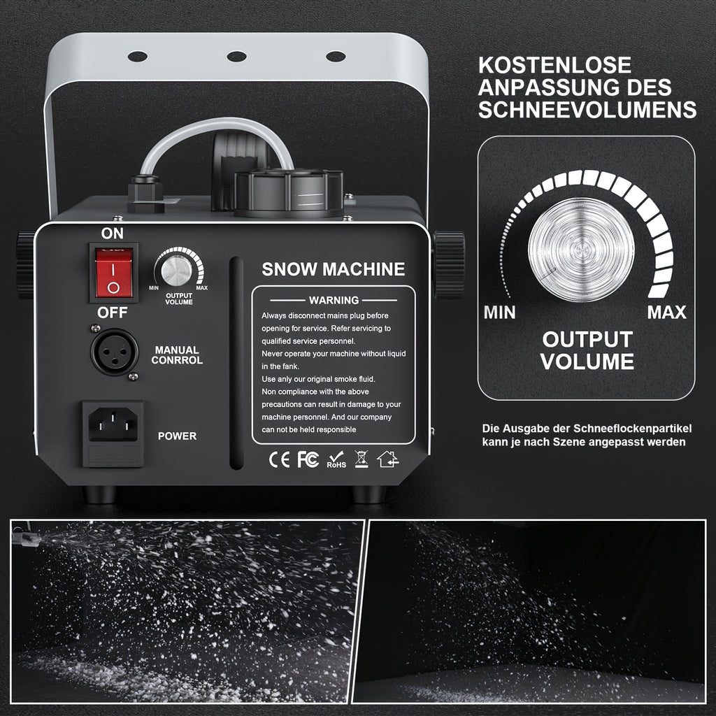 Snow Machine Professional 1500W Electric  - Heavy-Duty Snow Effect Maker with Adjustable Snowflake Control Knob
