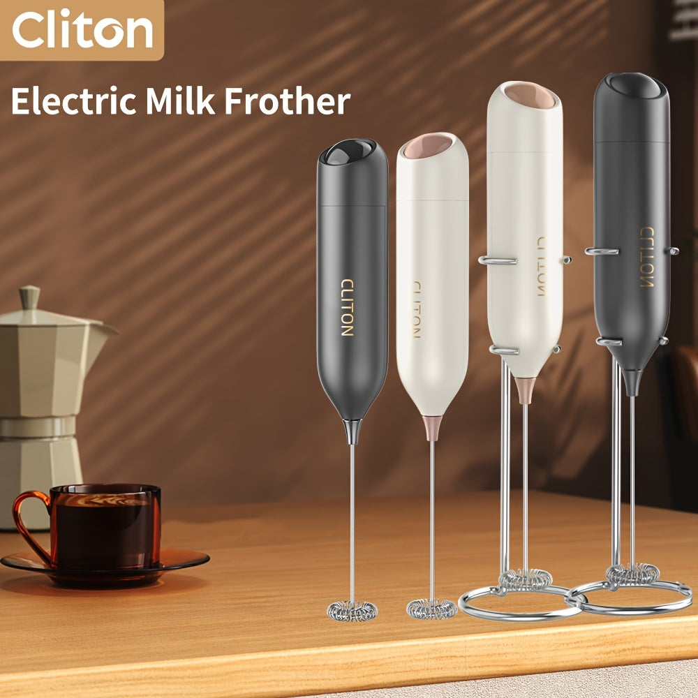 Frother 1pc Powerful Electric Milk Frother Handheld with Stainless Steel Stand, Battery Powered Mixer for Coffee, Smoothies, Latte, Matcha, Hot Chocolate, Mini Hand Blender 2025 Edition, Kitchen Gift, New Year Present, Valentine'S Da