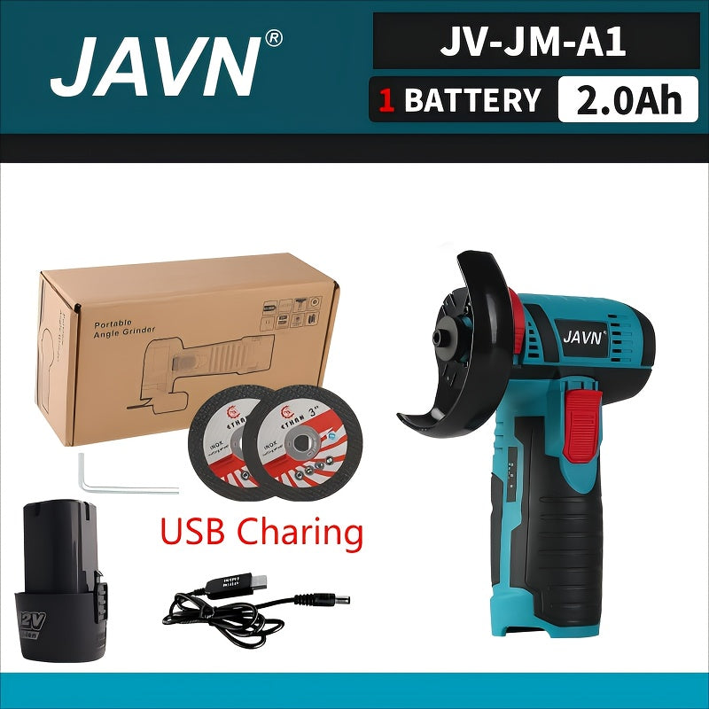 JAVN 12V Cordless Angle Grinder - 19500 RPM Powerful Electric Grinding & Polishing Machine