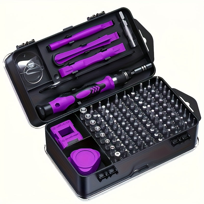 Screwdriver Set 115in 1 Professional , Strong Magnetic Multi-functional Tool Kit with Shaped Drill Bits, Rust Resistant Metal Finish, One-Way Head Style, Ideal for Mechanics - No Assembly Required