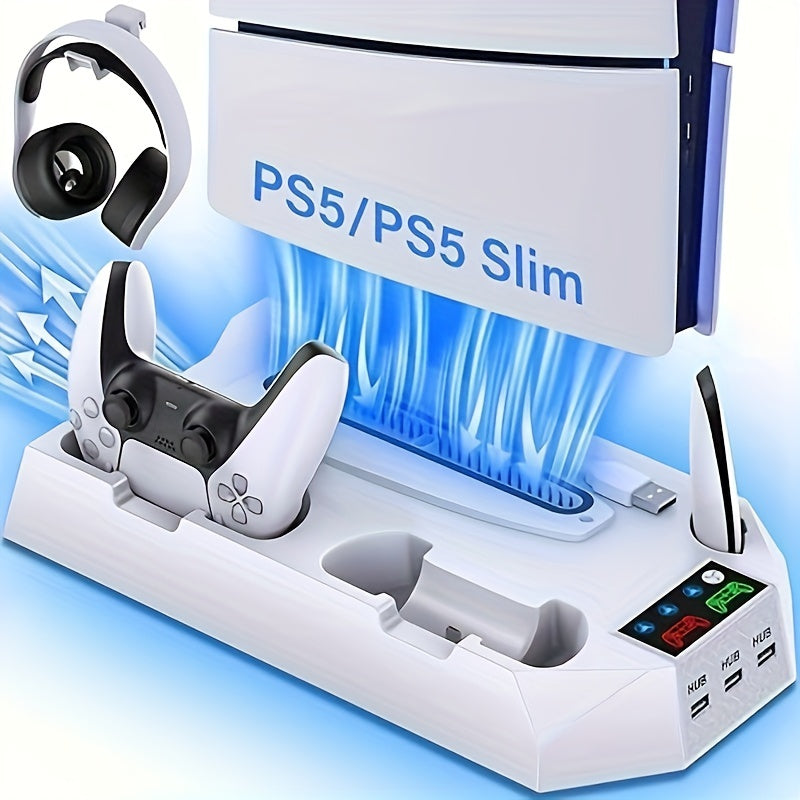 PS5 Slim Stand & Cooling Station with Dual Controller Chargers