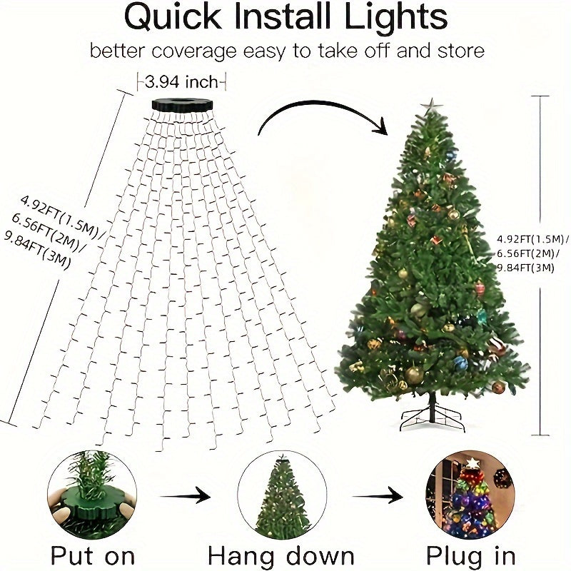 Lights 1pc 200/280/300 LED Christmas , Christmas Tree Decoration Outdoor String Lights Indoor String Lights, with 8 Lighting Modes, Christmas Decoration String Lights Holiday Decoration, with Remote Control, Suitable for Indoo