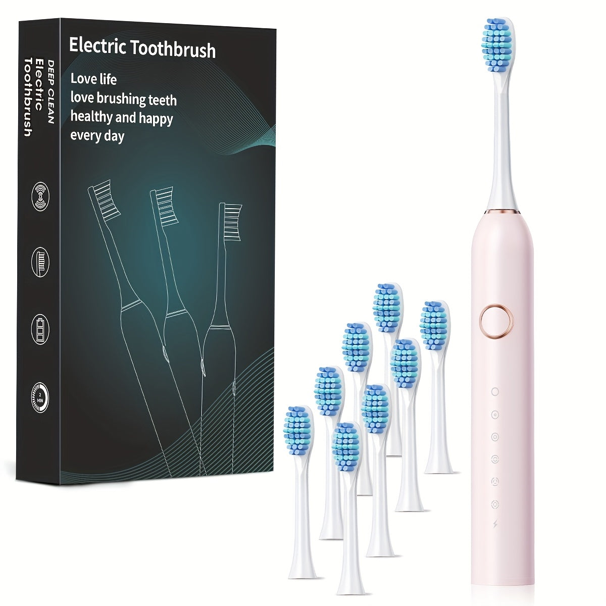Toothbrush for Adults, Smart Fully Automatic Electric Unisex, Black White Pink