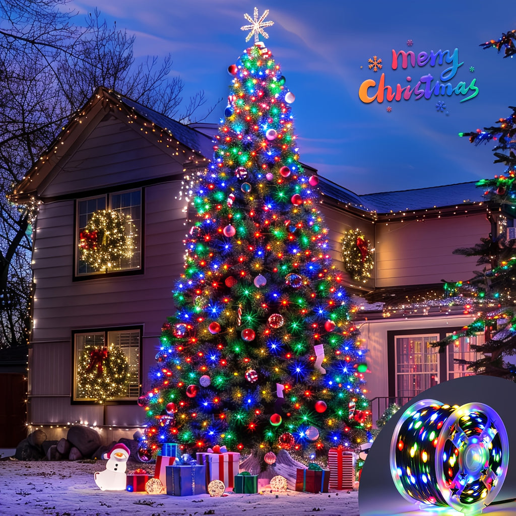 Light string 1000/300 LED Christmas  plug-in type, ultra long green flashing LED string light, PVC material