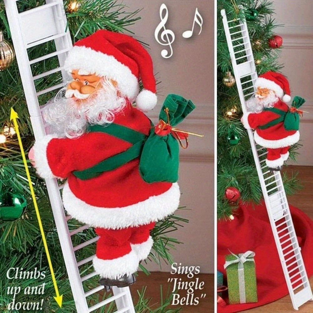 Christmas Decoration Gifts Climbing Santa, Santa Climbing Ladder, Santa On a Ladder