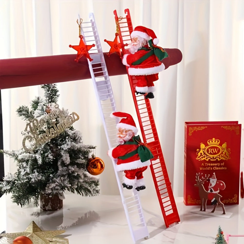Christmas Decoration Gifts Climbing Santa, Santa Climbing Ladder, Santa On a Ladder