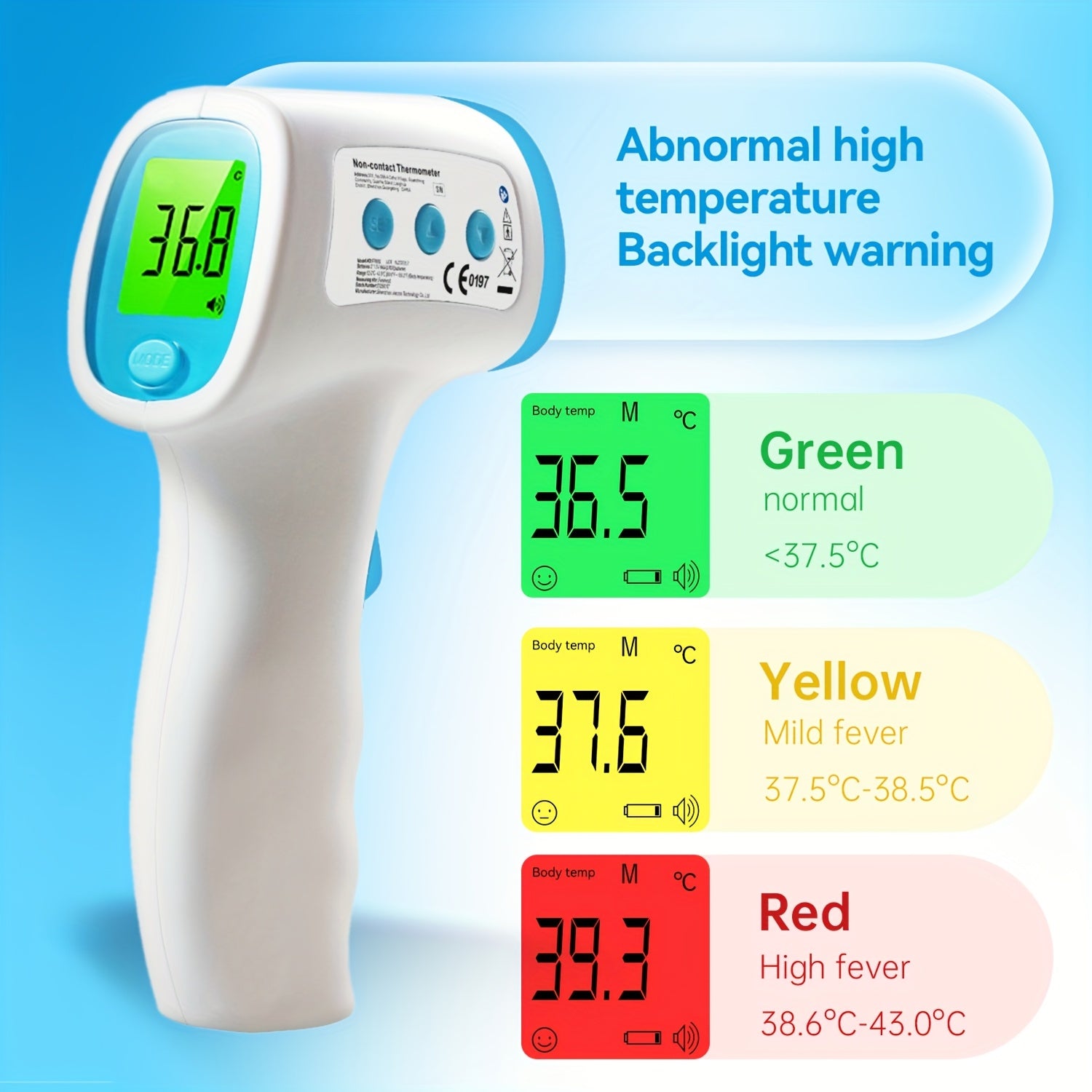 Thermometer Touchless 3-in-1  – Infrared, LCD, Fever Alert