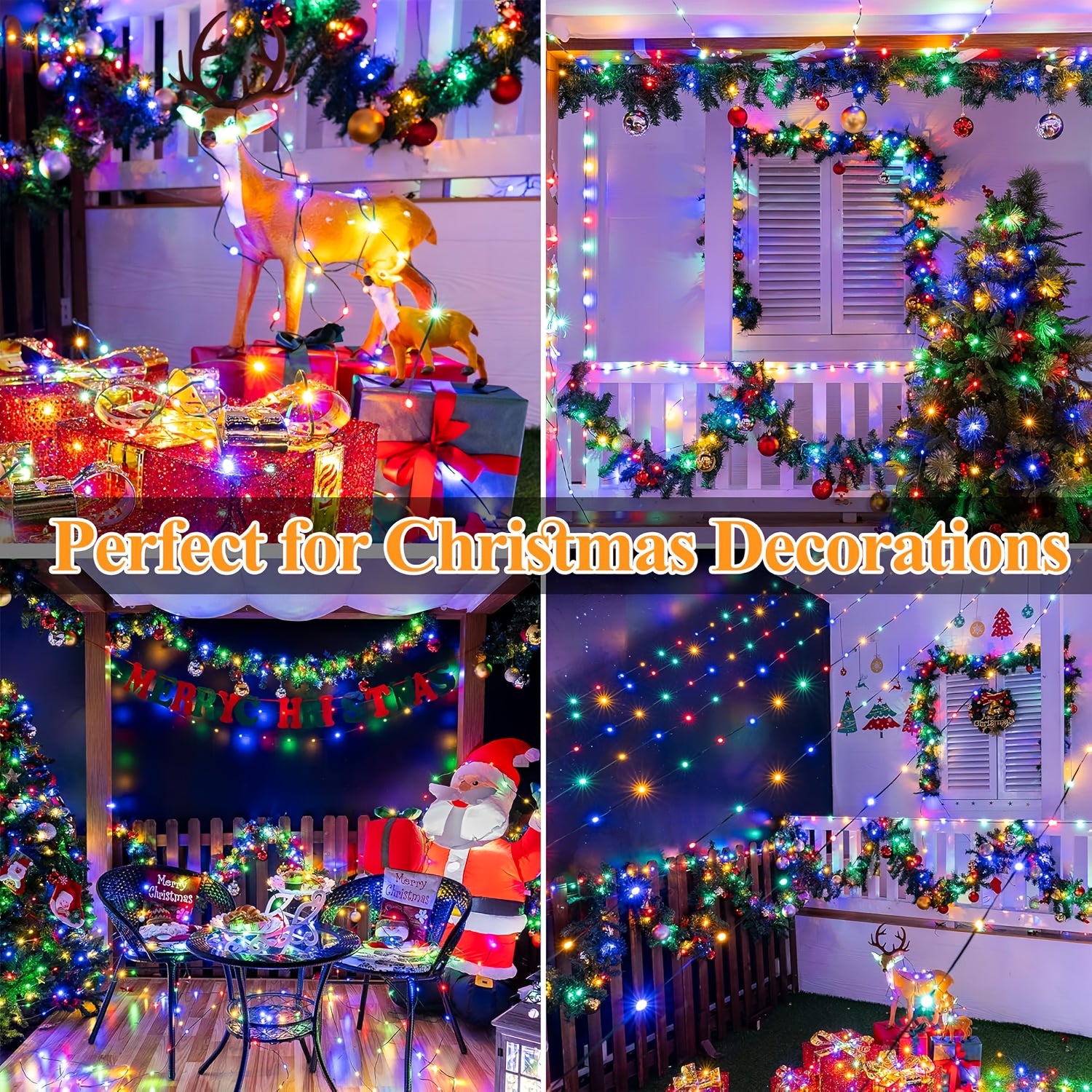 Light string 1000/300 LED Christmas  plug-in type, ultra long green flashing LED string light, PVC material