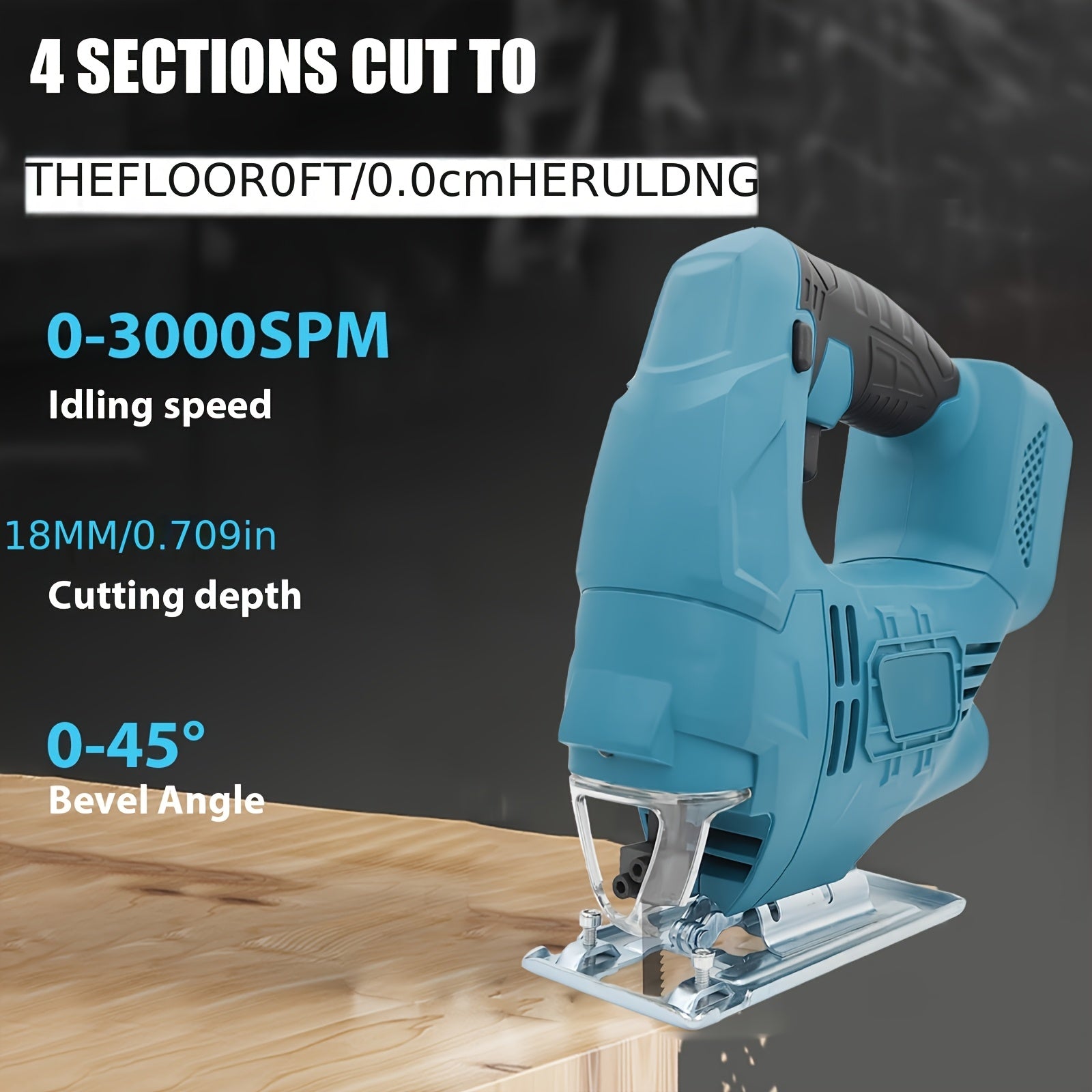 Saw 18V Cordless with 4-Speed Settings & 45° Bevel Cutting, LED Work Light, 4 Blades (2 Batteries Included) - Heavy-Duty Lithium-Ion Cordless Electric for Wood & Metal Cutting, Ergonomic Design with Dust Collector Compatibility