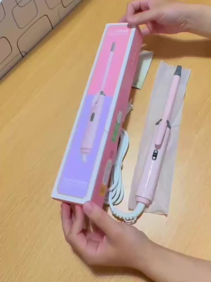 Hair Curling Wand CRASTS Unisex Adult , 9mm-25mm Teddy Bear Waves, Air Bangs, Mini 9mm 16mm 25mm Water Ripple Curls, 58W 220V Type C Plug, No Battery Required