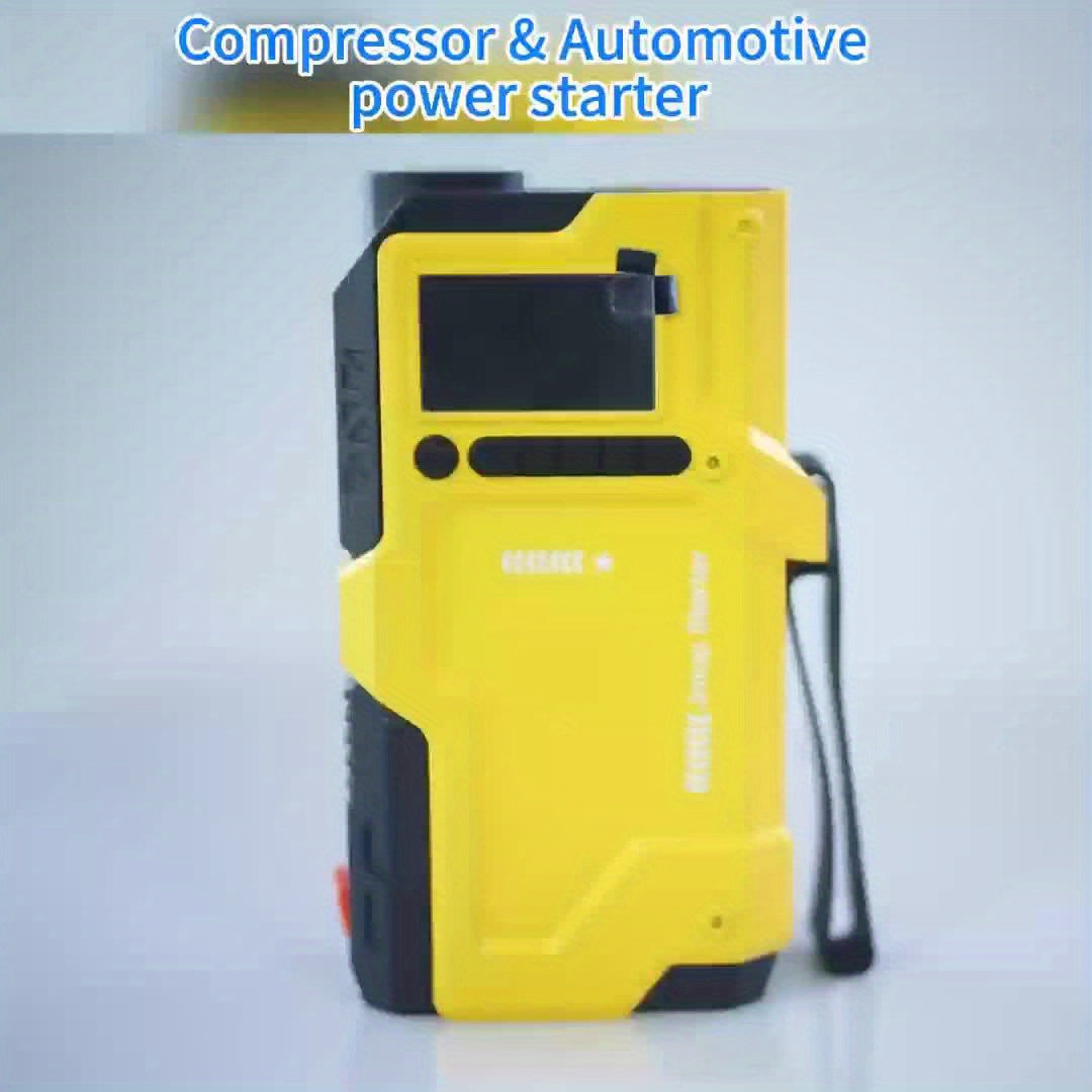 JKUOO Deluxe 9-in-1 Portable Air Pump, Car Jumper Starter with Inflator 150PSI Combo, Quick Activation Battery Power for Cars and 34.07 L/2.11G Diesel Engines, Vehicle Emergency Tool Kit Roadside Assistance, 4 Modes Adjustabl