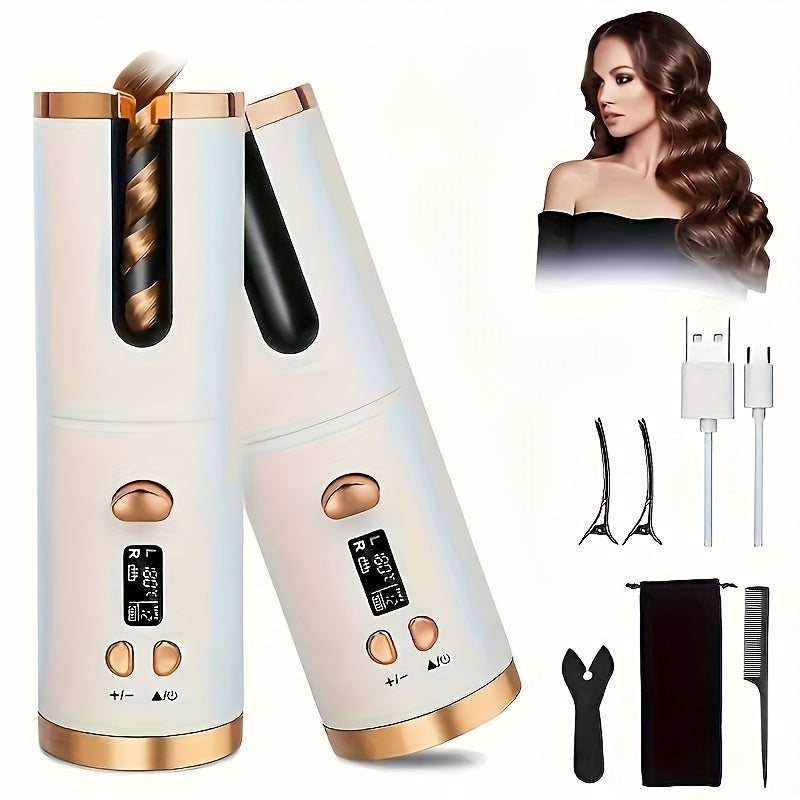 Hair Curler 1 Automatic  for Marvelous Locks - Fast Charging USB, Ceramic, 5 Heat Settings Tangle-Free - Perfect for Styling and Special Occasions, Includes Elegant Gift Box