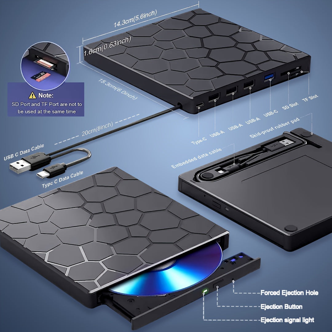 CD/DVD Drive for Laptop Ultra-Slim Portable External