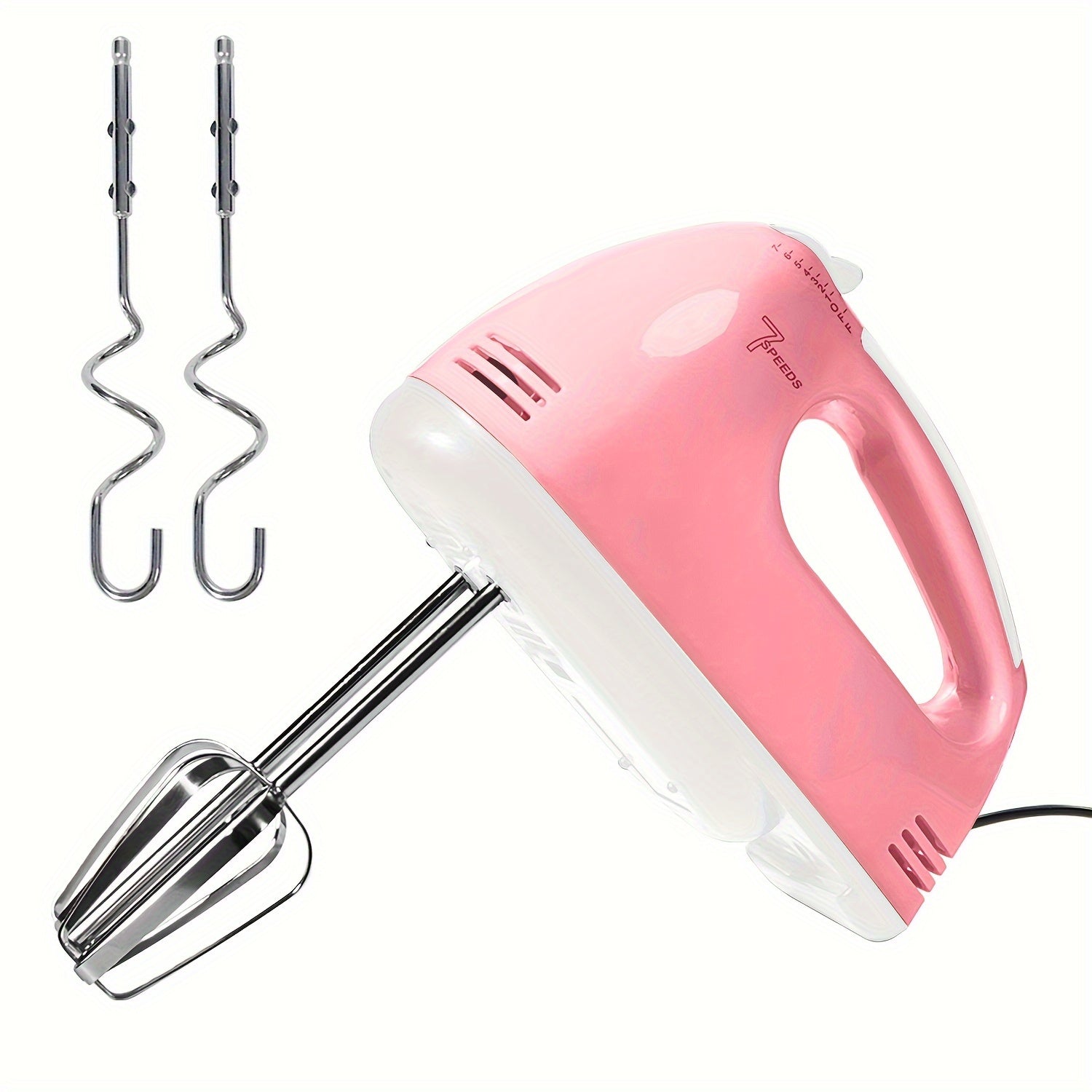 Mixer PANCERKA 7-Speed Handheld Electric Whisk Mixer - Durable Metal, 220V Plug, Multiple Color Options (White, Black, Yellow, Green, Pink, Blue), Perfect for Baking & Food Preparation, Kitchen Mixer | Modern Kitchen Mixer | Durabl