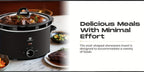 Slow Cooker SUPERLEX 6.5L Large Oval  | 200W Energy-Efficient Ceramic Pot | 4-Temp Control (High/Low/Warm/Off) | Tempered Glass Lid | Perfect for Party Cooking, Slow Cooker Recipe, Home Cooking, Stylish Cookware, Sleek Design,