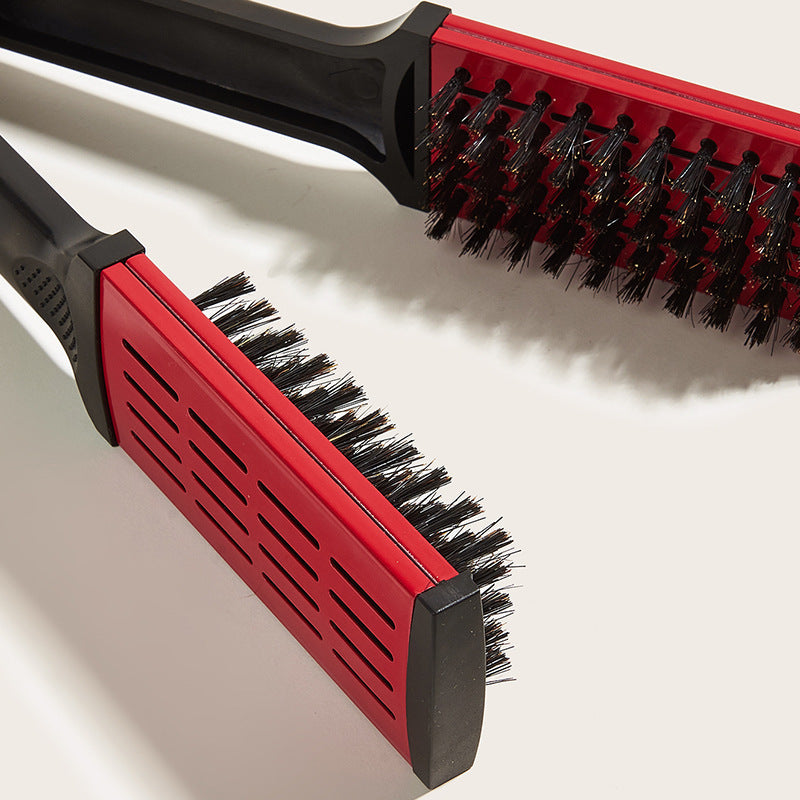 Hair Straightener Clip, Suitable for Buns and Wavy Hairstyles, Soft Bristles, Home Hair Styling Tool, Dual-Use Straightener and Curling Iron Comb for Women and Men