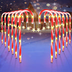 Light, Solar-Powered Candy Cane Lights, 8 Lighting Modes, Outdoor & Indoor Christmas Decoration