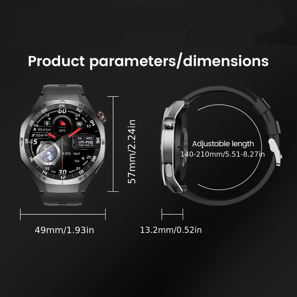 Smartwatch 2025 New GPS GT5  - 3.86cm HD Display, Wireless Calling, Over 100 Sports Modes, AI Voice Assistant, USB Charging, Compass Outdoor Fitness Tracker, Compatible with Android/for iPhone, Multi-Function Accesso