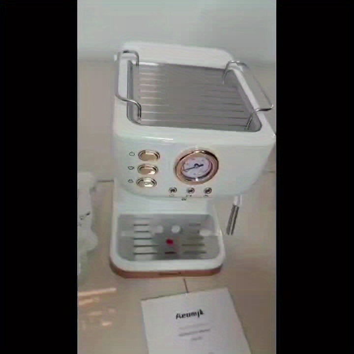 Coffee Machine Aeomjk Italian , One-Button Operation with Thermometer, Semi-Automatic Espresso Maker, 1.5L Water Tank for Espresso, Latte, Cappuccino