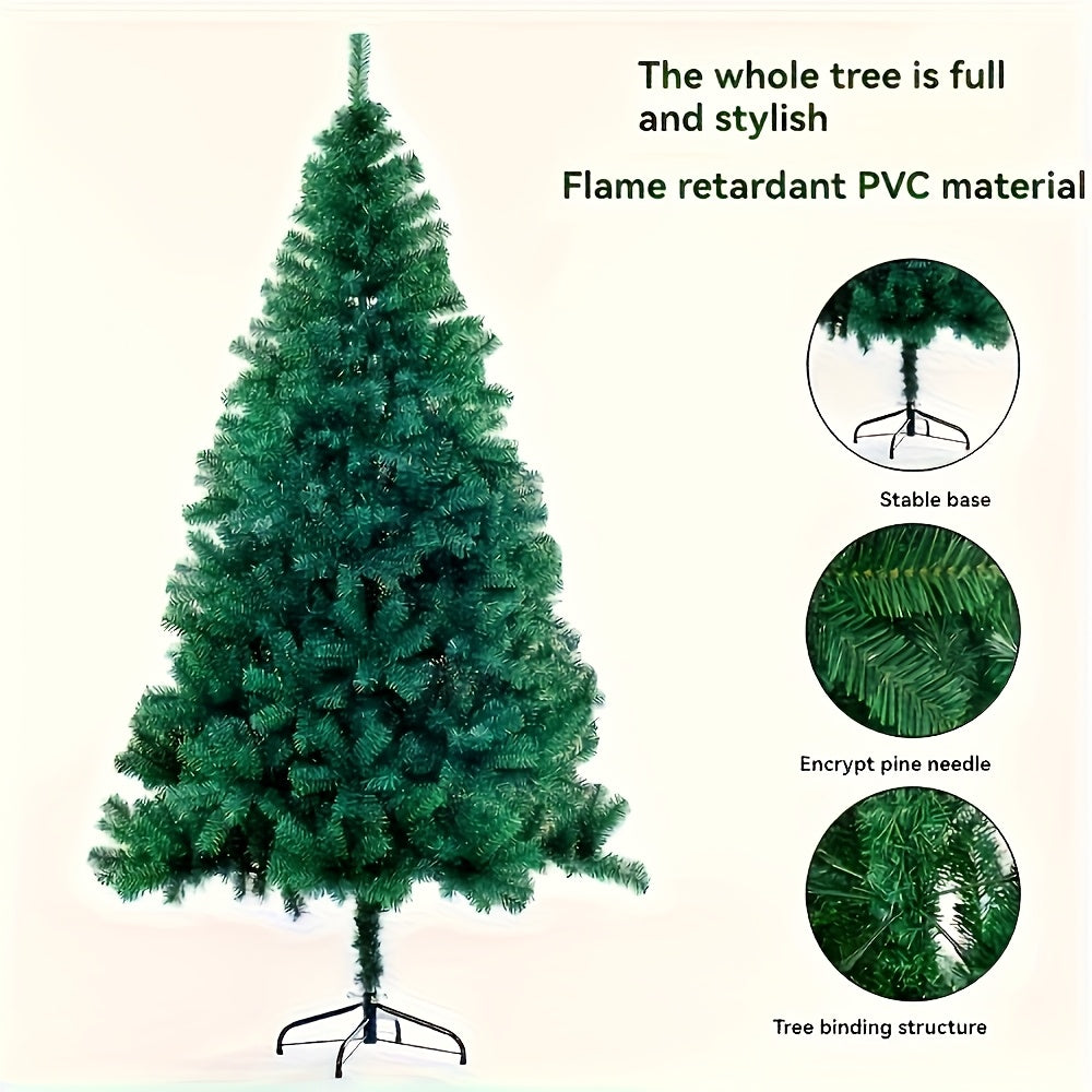 Tree 1pc Green Realistic Artificial Christmas Tree with Foldable Stand