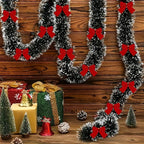 Garland 7.92meter Vintage Tinsel Christmas  with Red Bows