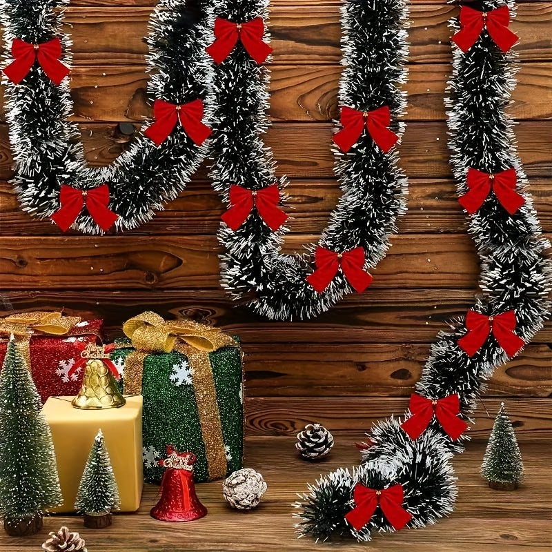 Garland 7.92meter Vintage Tinsel Christmas  with Red Bows
