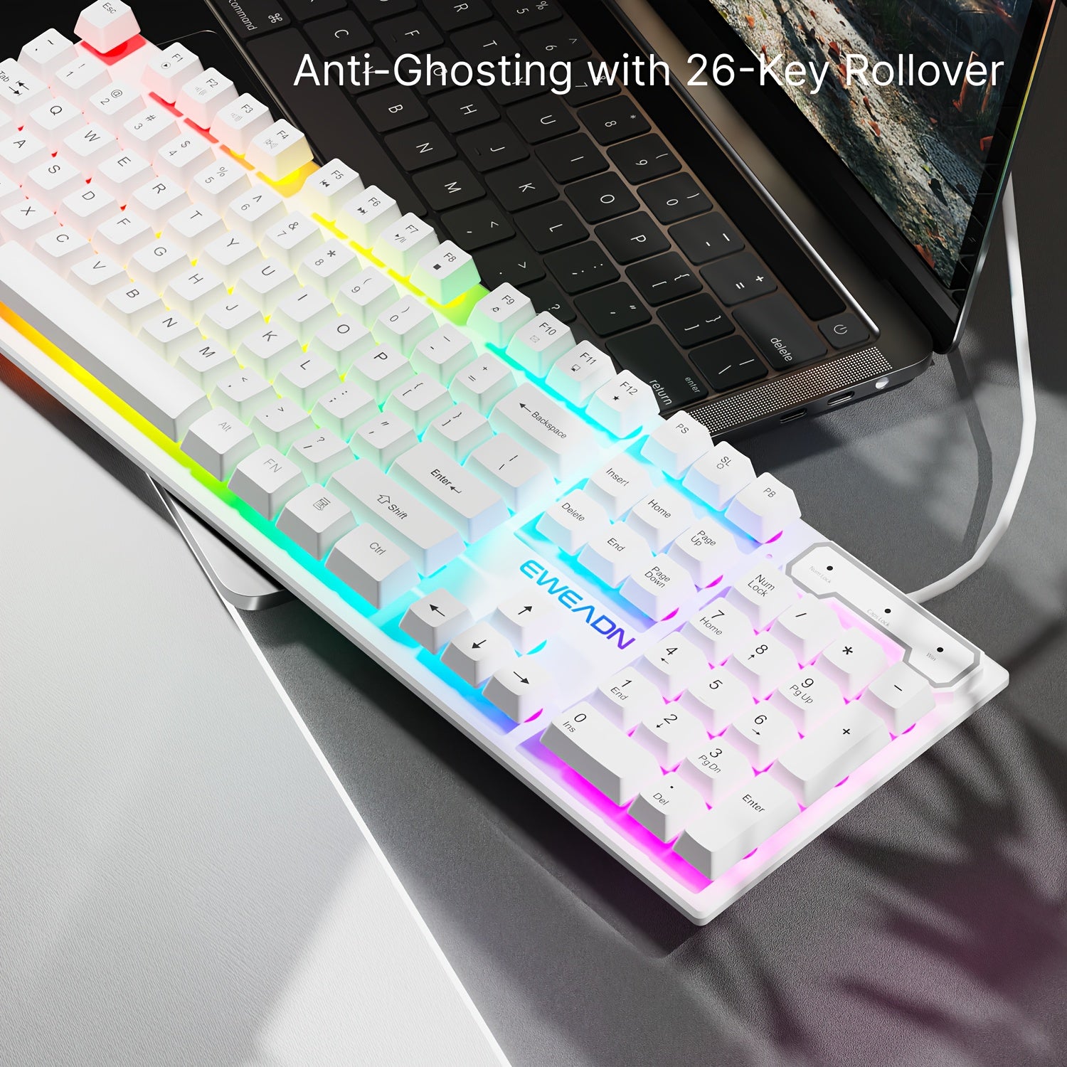 Keyboard EWEADN Silent Wired Gaming