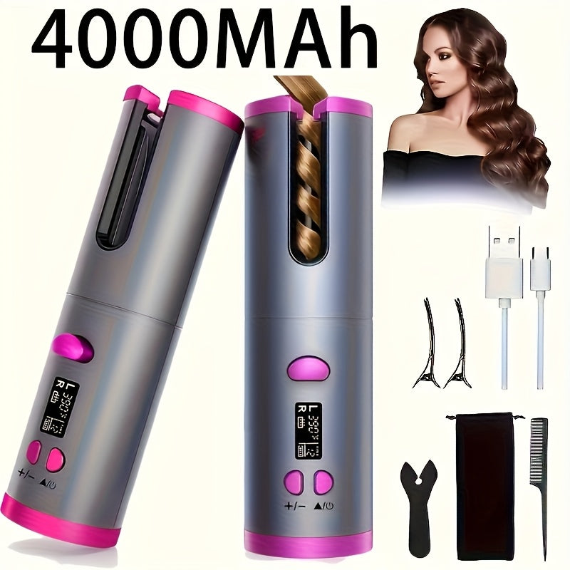 Hair Curler 1 Automatic  for Marvelous Locks - Fast Charging USB, Ceramic, 5 Heat Settings Tangle-Free - Perfect for Styling and Special Occasions, Includes Elegant Gift Box