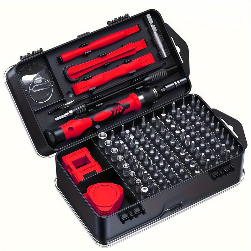 Screwdriver Set 115in 1 Professional , Strong Magnetic Multi-functional Tool Kit with Shaped Drill Bits, Rust Resistant Metal Finish, One-Way Head Style, Ideal for Mechanics - No Assembly Required