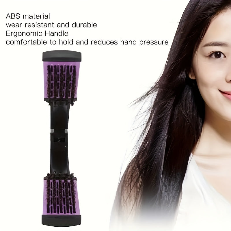 Hair Straightener Clip, Suitable for Buns and Wavy Hairstyles, Soft Bristles, Home Hair Styling Tool, Dual-Use Straightener and Curling Iron Comb for Women and Men