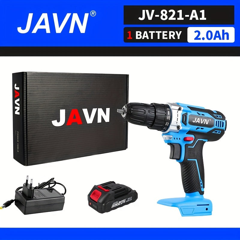 Screwdriver 1 Set JAVN 20V Cordless Drill Electric Screwdriver, Mini Wireless Power Driver DC Lithium-Ion Battery 3/8-Inch