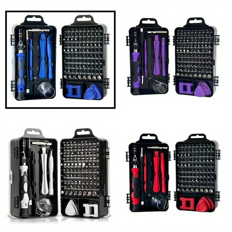 Screwdriver Set 115in 1 Professional , Strong Magnetic Multi-functional Tool Kit with Shaped Drill Bits, Rust Resistant Metal Finish, One-Way Head Style, Ideal for Mechanics - No Assembly Required