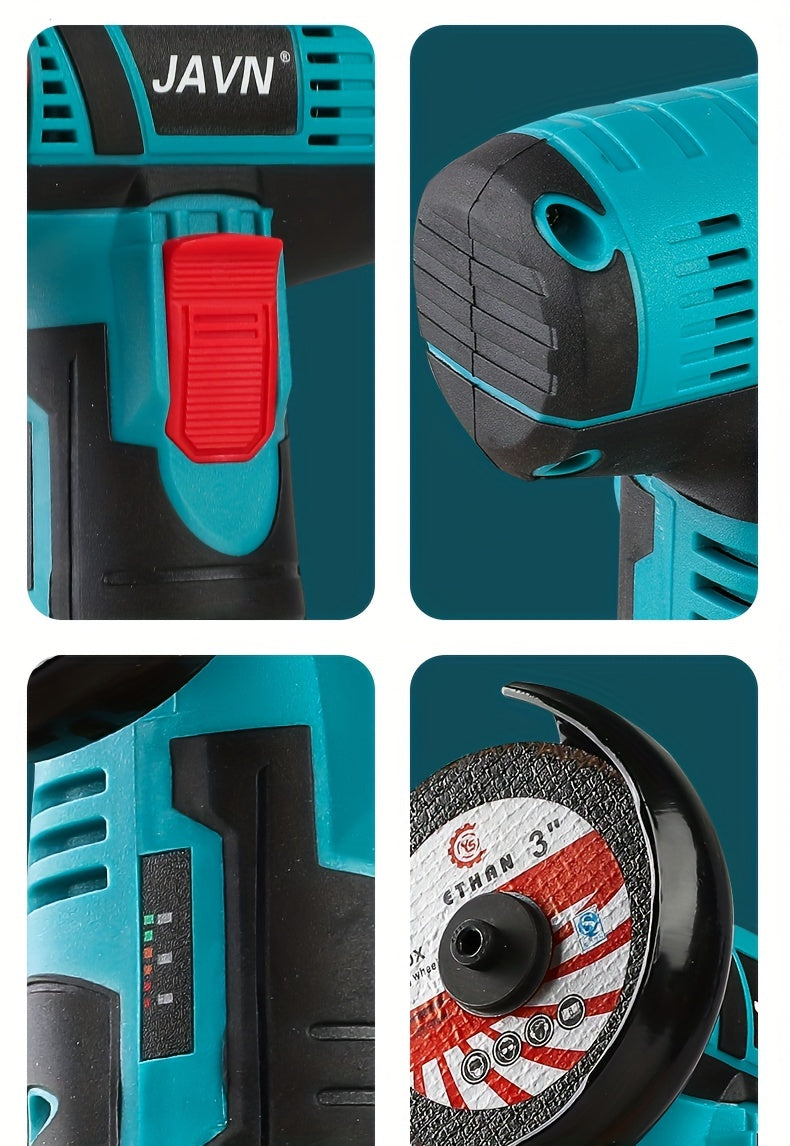 JAVN 12V Cordless Angle Grinder - 19500 RPM Powerful Electric Grinding & Polishing Machine