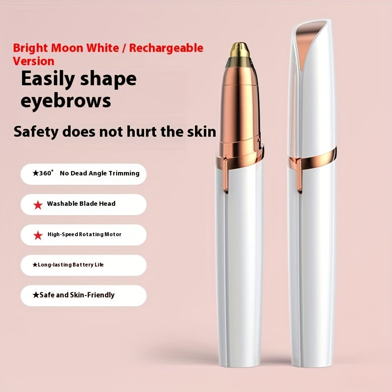 Eyebrow Trimmer for Men & Women -USB- Electric  Automatic Hair Removal Pen with Stainless Steel Blade
