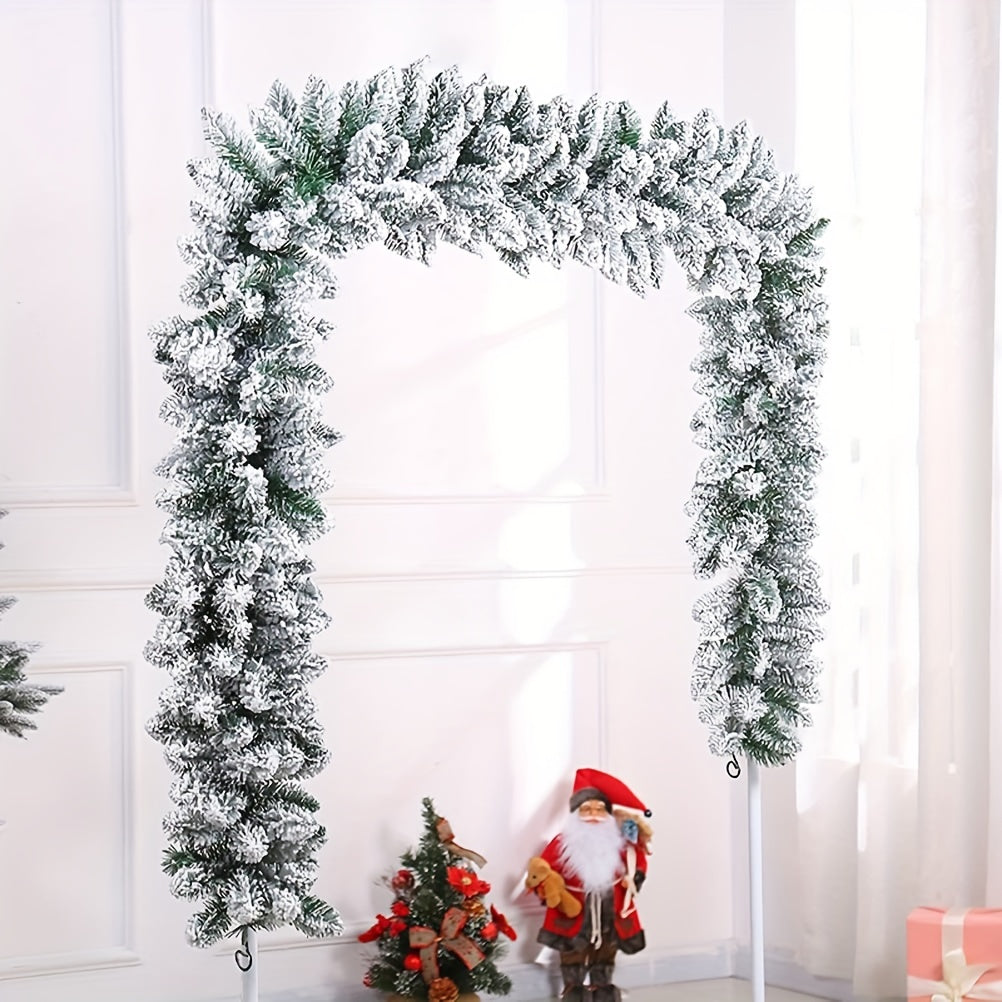 Garland Snow Flocked Christmas , Snowy Artificial Christmas Garland