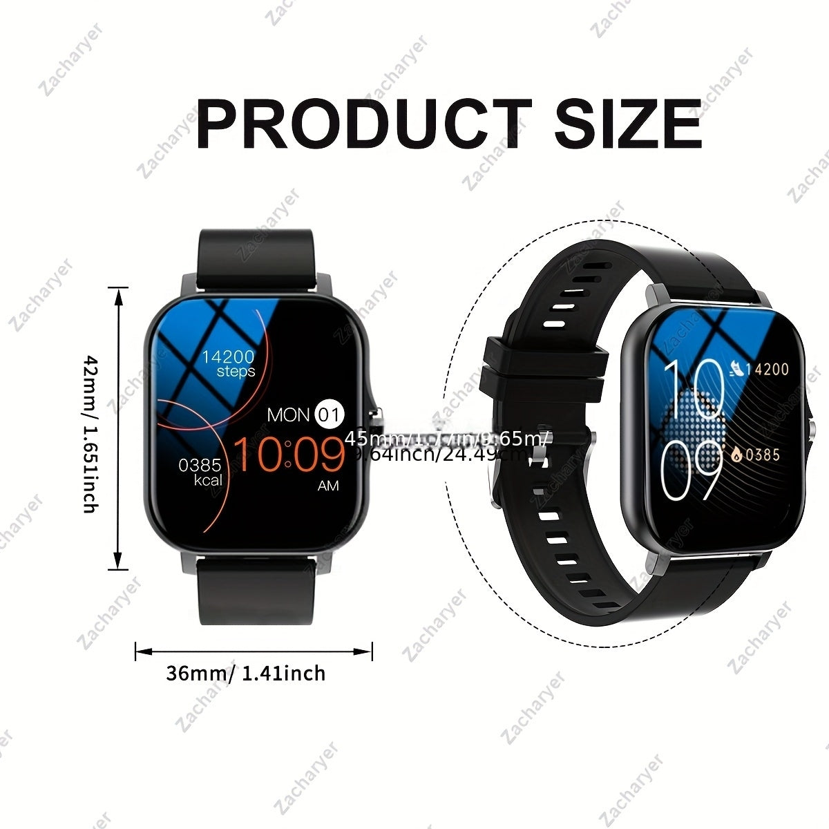Smart Watch! Zacharyer 2025 Newest  Call/ SMS Notifications with APPs Pop-up Alerts, Multiple Sports Modes, Built in Games, Weather Forecast and Change Wallpapers and other functions, Compatible with iPhone and Android, gift f