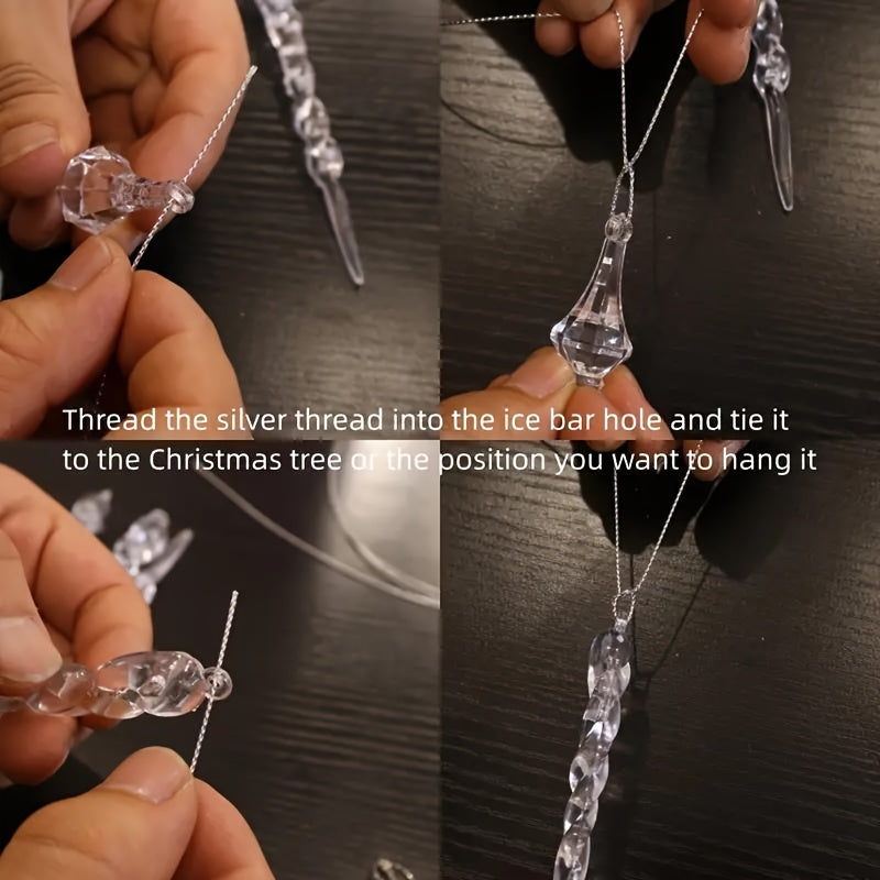 Ornaments 16-Pack Glass Snowflake Garden Suncatcher for self-assembly