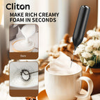Frother 1pc Powerful Electric Milk Frother Handheld with Stainless Steel Stand, Battery Powered Mixer for Coffee, Smoothies, Latte, Matcha, Hot Chocolate, Mini Hand Blender 2025 Edition, Kitchen Gift, New Year Present, Valentine'S Da