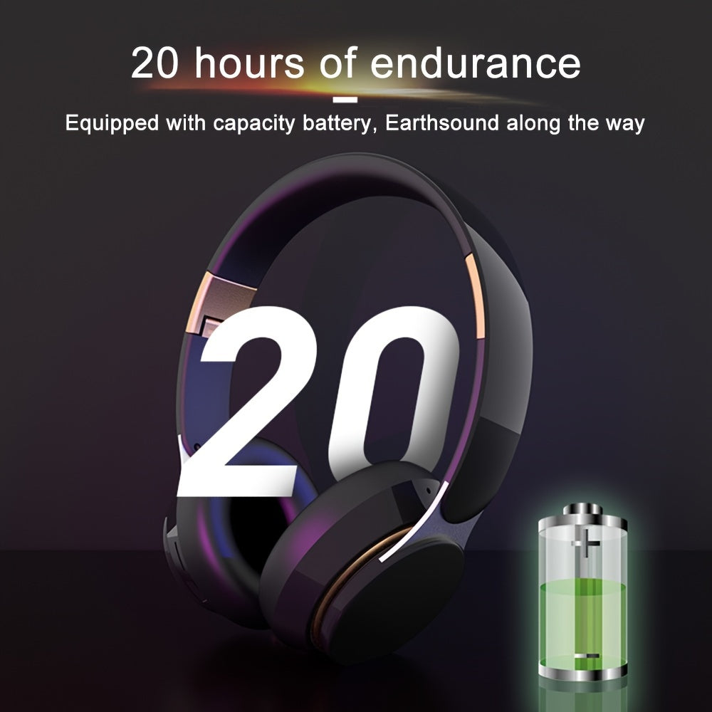 Headset with Surround Sound Wireless Gaming , Foldable Design & Large Battery