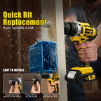 Drill Set Wireless . The New Impact Drill Is Equipped With A 3/8-inch Keyless Chuck And A Work Light